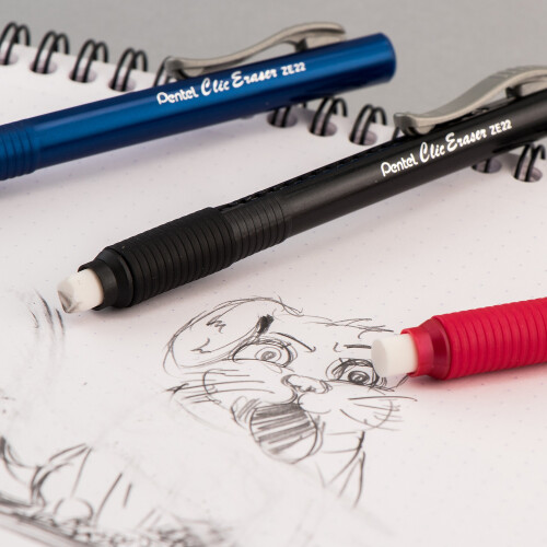 Pentel Pentel ZE22V, Μολύβι Γόμα Grip, Ανακλινόμενη Γόμα, Μωβ Κύλινδρος, Συσκευασία 12 2