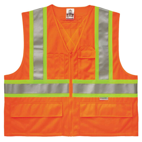 Ergodyne unisex Two-tone X-back Class 2 Γιλέκο, Πορτοκαλί, 4X-Large-5X-Large