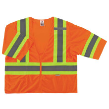 Ergodyne unisex adult Δύο τόνων - Class 3 Γιλέκο Δύο Τόνων με Φερμουάρ, Πορτοκαλί, Large-X-Large
