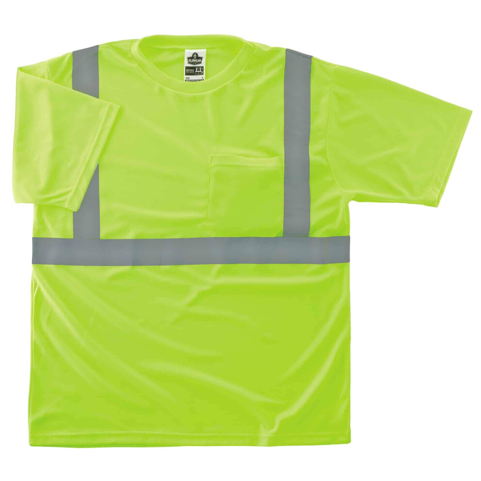 Ergodyne Glowear 8289 Safety T-Shirt High Visibility Polyester Ansi-Compliant Reflective Chest Pocket Type R Class 2 720476215028