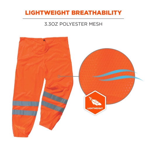 Ergodyne GloWear 8910 ANSI Υψηλής Ορατότητας Πορτοκαλί Ανακλαστικά Παντελόνια, 2XL/3XL 1