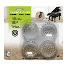 Slipstick CB410 Dywan Protector Caster Cups / dywan chwytakw pod meblami (zestaw 4) trzyma kola do 1-3 / 4 cala - przezroczyste plastikowe plast