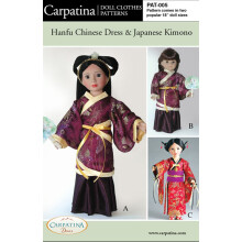 Hanfu kinesisk kjole og kimono m?nster multi-st?rrelse til 18 """" American Girl Dolls og for 18 """" Slim Carpatina Dolls
