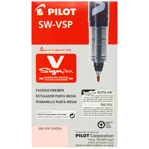 Pilot Pilot V Sign Pen Υγρού Μελανιού 2.0 mm Πέλμα - Πράσινο, Συσκευασία 12 Τεμαχίων 2