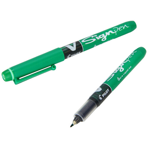 Pilot Pilot V Sign Pen Υγρού Μελανιού 2.0 mm Πέλμα - Πράσινο, Συσκευασία 12 Τεμαχίων 1
