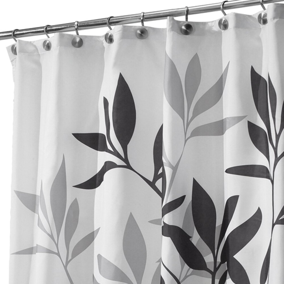 Rideau de douche InterDesign 35620 72 po l x 72 po LX 1/8 po H Polyester Neutre Noir/Gris