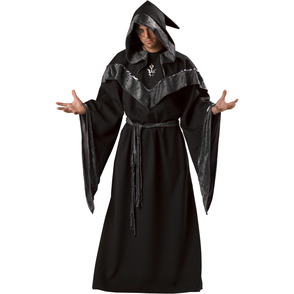 InCharacter Costumes Costume de sorcier noir pour homme Robe longue noire Medium