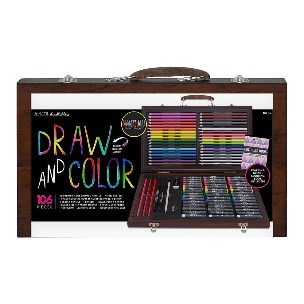 Art 101 Coffret De Dessin Et De Coloriage Couleurs Assorties 106 Pi Ces (53106)-image