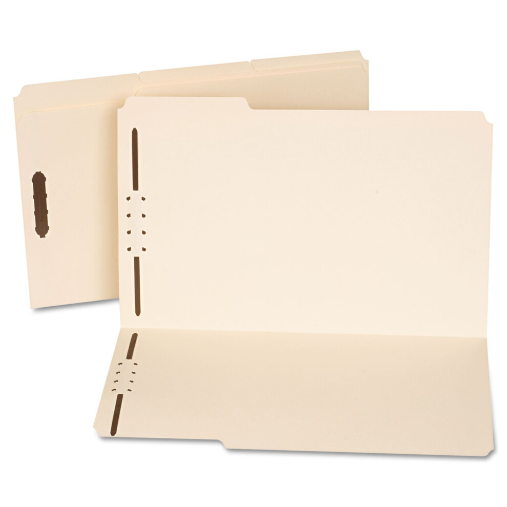 Universal Unv13520 1/3-Cut Tabs Reinforced Top Tab Folders With Fasteners - Legal Size Manila 50/Box