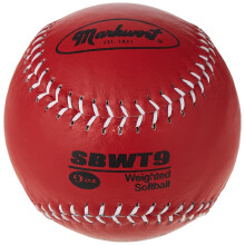 Markwort ponderado com tampa de couro de softball de 12 polegadas vermelho