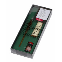 Herbin 28300T  Set Ecriture vnitienne/venezianische Schrift, bestehend aus einer gedrehten Glasfeder, einem Pergamentblatt, einer Flasche Sepiati