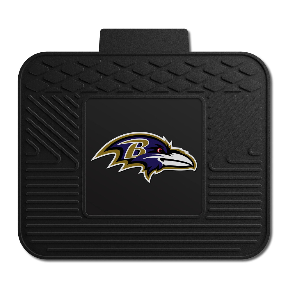 Fanmats 9995 Baltimore Ravens Back Row Utility Car Mat - 1 Piece - 14In. X 17In. All Weather Protection Universal Fit Molded Team Logo 777781450088