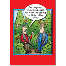NobleWorks 0170 """" Jakt Cap Funny Father's Day gratulationskort (5 """" x 7 """")
