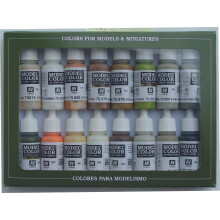 Vallejo Earthtone Colors Water Based Paint Set 17ml Earthtone Colors Paint Set 17ml 057 Fl Oz Pack of 16 Beige