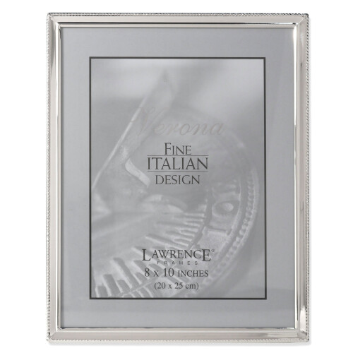 Lawrence Frames Bead Border Design, 8x10, Silver