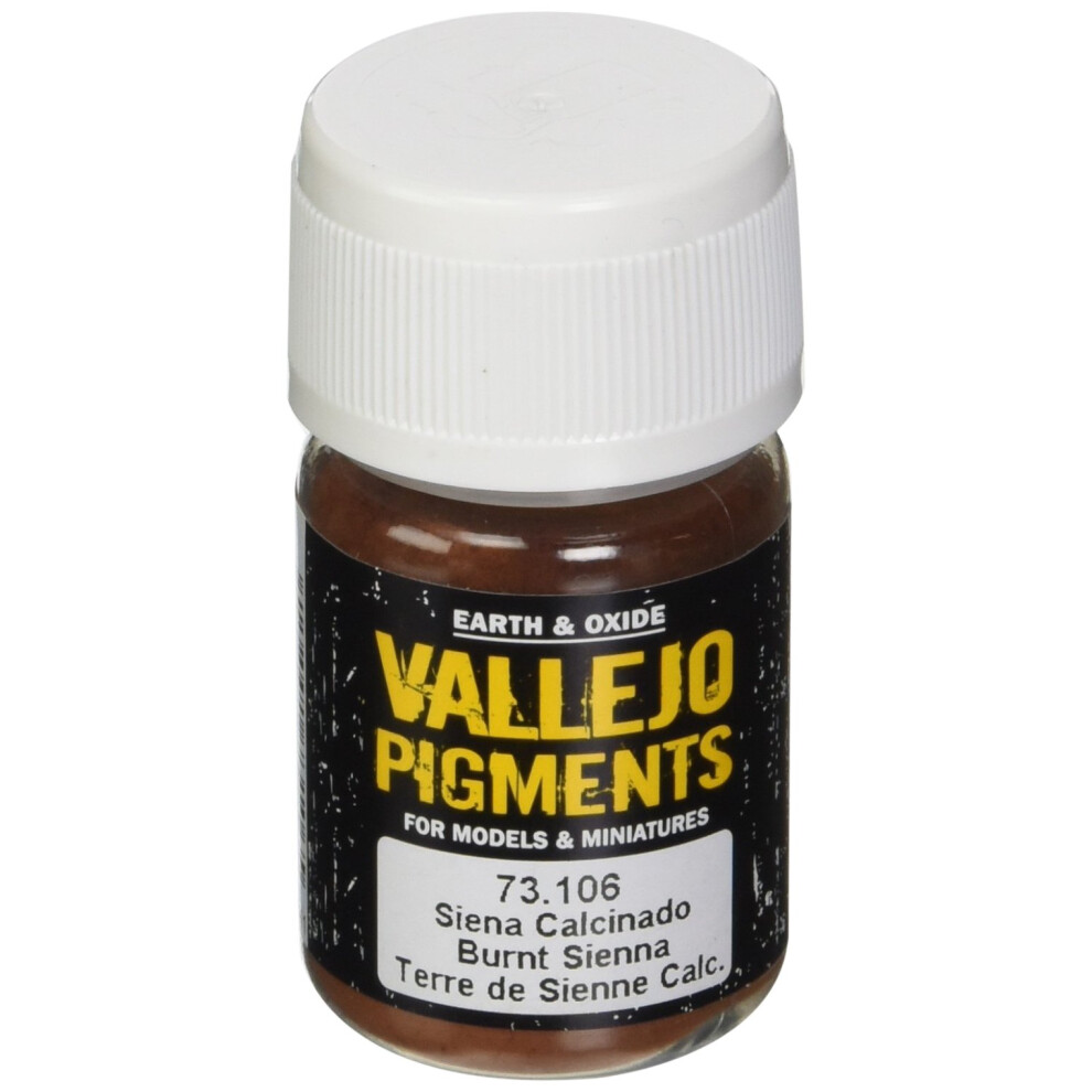 Vallejo Pigments - Pigmento Per L'utilizzo Con Modelli In Plastica, 30 Ml, Marrone (Siena Bruciata)-image