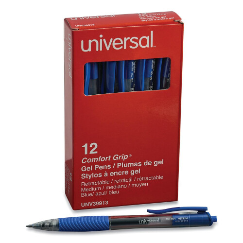 Universal Μολύβι Gel Universal Comfort Grip, Retractable, 0.7 Mm, Μπλε Μελάνι, Διαφανής Μπλε Κάψα, Δώδεκα 1