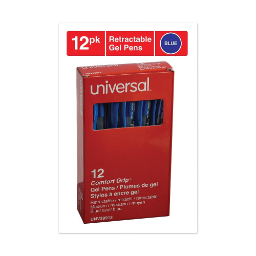 Universal Μολύβι Gel Universal Comfort Grip, Retractable, 0.7 Mm, Μπλε Μελάνι, Διαφανής Μπλε Κάψα, Δώδεκα 2