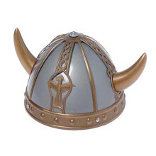 U.S. Toy Child St?rrelse Horned Silver Plastic Viking hjelm