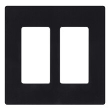 Lutron Claro 2-Gang Wandschalterplatte, Glanz, Schwarz (1-Pack) CW-2-BL
