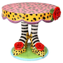 Appletree 10-Inch Sugar High Social by Babs Ceramic Cake Stand,Pink
