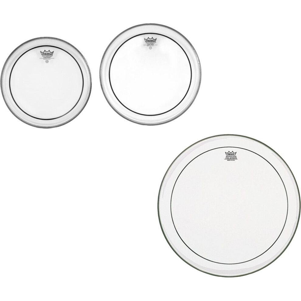 Remo PP-1470-PS Pinstripe Clear Tom Drumhead Pack - 10""  12"" & 16