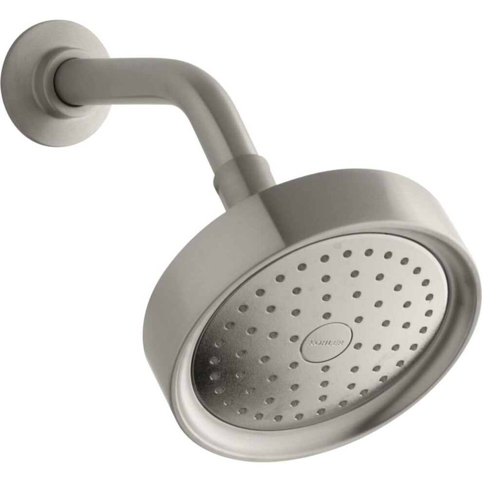 KOHLER 965-AK-BN Purist Single-Function Showerhead  Wall-Mount High Pressure Shower Head  2.5 GPM  Vibrant Brushed Nickel-image-OPC-PFNGHXW-NEW