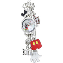 Disney MK2066 Mickey Mouse Charm-Armbanduhr fr Damen mit Perlmutt-Zifferblatt
