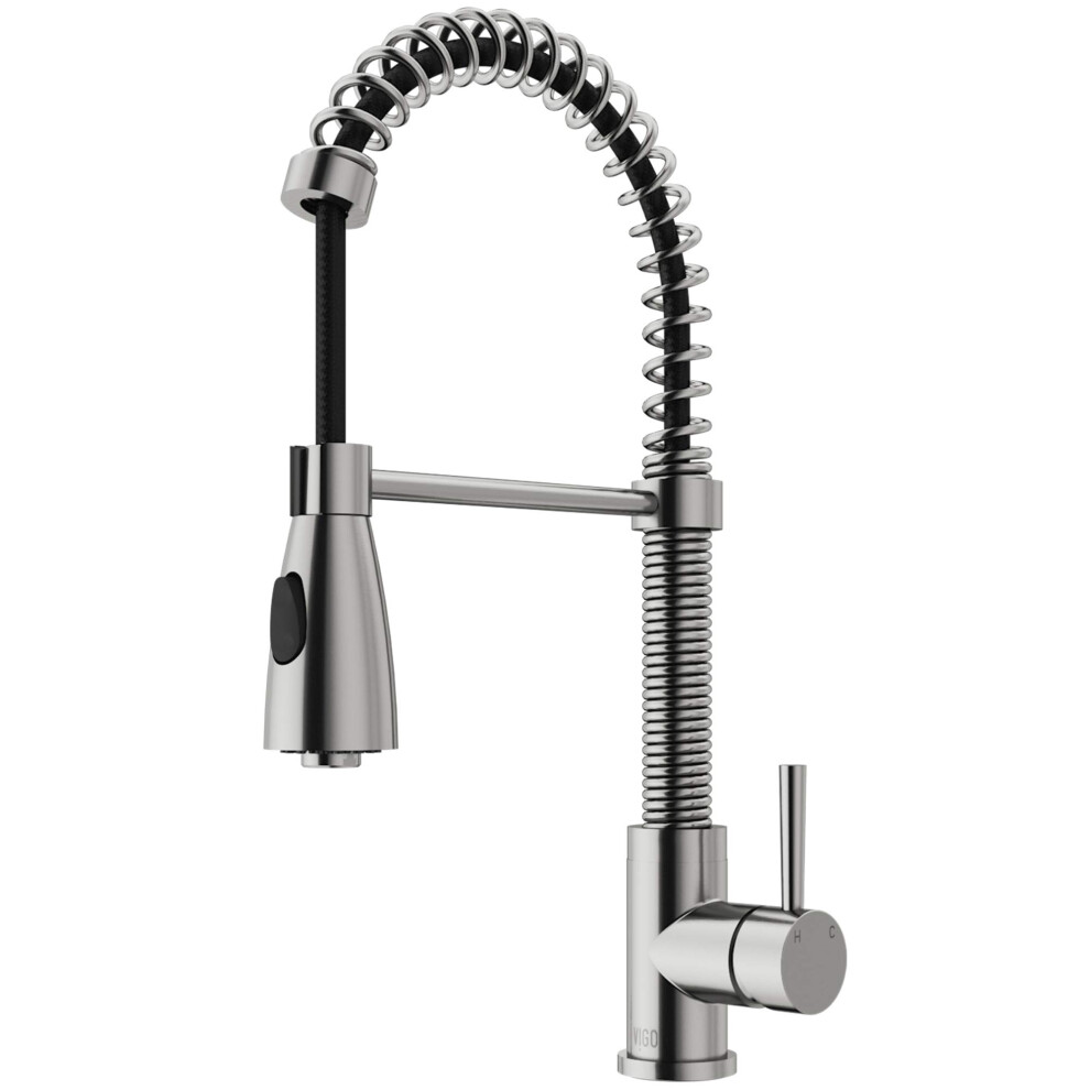 Photos - Tap Vigo VG02003ST 19"" H Brant Single-Handle with Pull-Down Sprayer Kitchen Faucet in Stainless Steel 