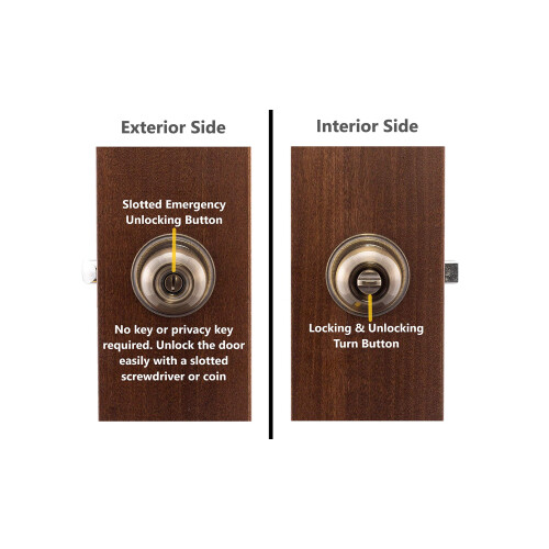 Copper Creek BK2030AB Ball Door Knob  Privacy Function  1 Pack  in Ant 2