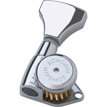 Hipshot 6glo Grip -Lock Locking Guitar Tuning Machines 3+3 - Universal Montering Plate Ump Inkluderet - Chrome