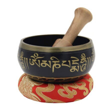 DharmaObjects Meditazione Tibetana Om Mani Padme Hum Campana della Pace con Maglio