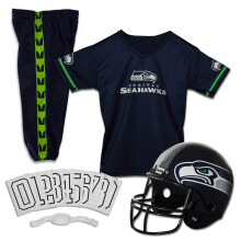 Franklin Sports Seattle Seahawks Barn NFL Uniform Set - Barn NFL Tröja, Hjälm, Byxor + Kläder Kostym - Officiell Utrustning - Barn Liten