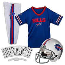 Franklin Sports Buffalo Bills Barn NFL Uniform Set - Barn Jersey, Hjälm, Byxor + Kläder - Officiell Utrustning - Ungdom Medium