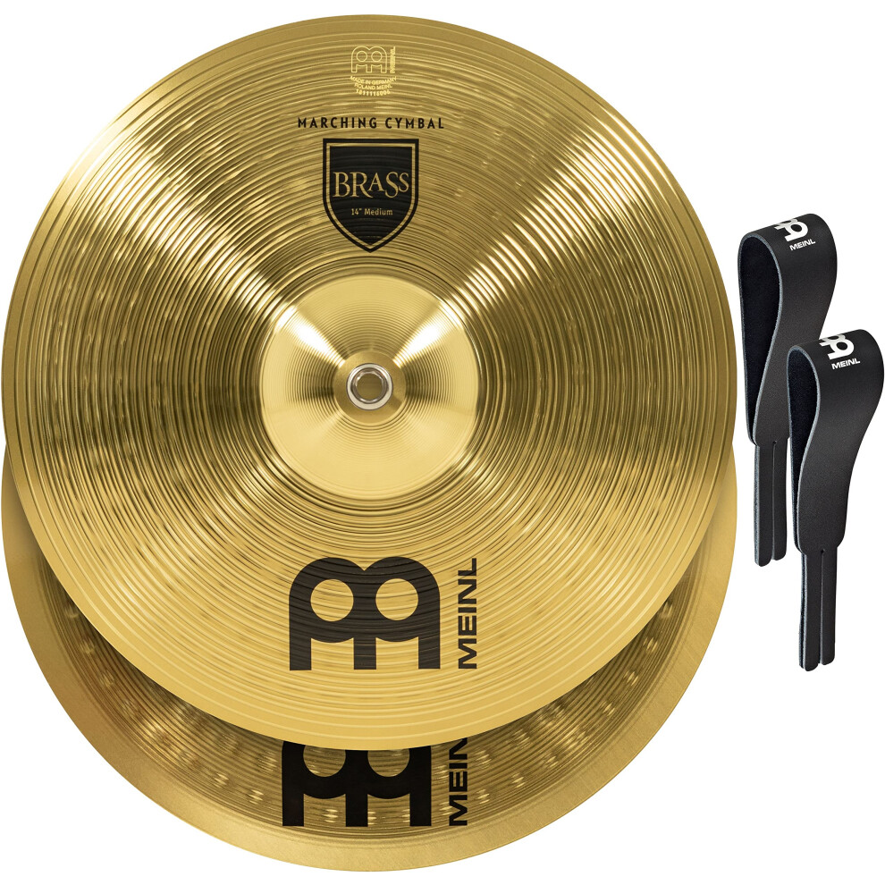 Meinl 14 Marching Cymbal Pair with Straps - Brass Alloy Traditional F
