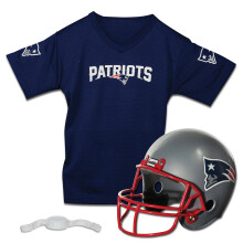 Conjunto de Casco y Jersey de Fútbol Infantil New England Patriots - Uniforme Juvenil - Casco, Jersey, Barbuquejo - Juvenil M