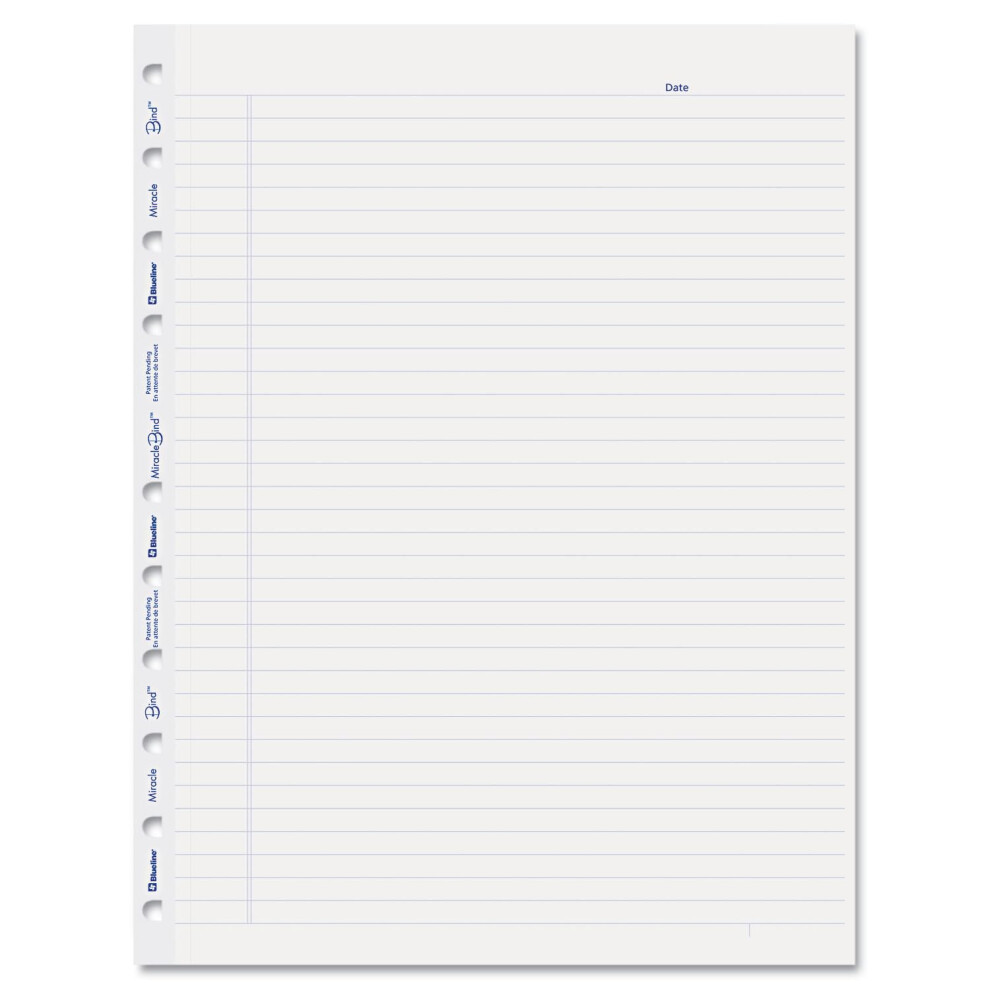 Blueline MiracleBind Notebook Refill Sheets Ruled 11" H x 9.06" W x 0.13" D 50 Sheets (AFR11050R) , White-image-OPC-PFC2676-NEW