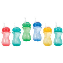 Copo sem giro sem pacote Nuby com cal   as de palha flex   vel de 10 on   as podem variar