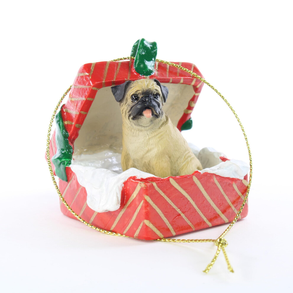 D Coration De No L En Forme De Bo Te-Cadeau Rouge Avec Motif Carlin De Conversation Concepts-image