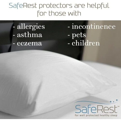 SafeRest Προστατευτικό Μαξιλαριού - Συσκευασία 1 - Αδιάβροχο Καλύμμα Μαξιλαριού Queen Size 1