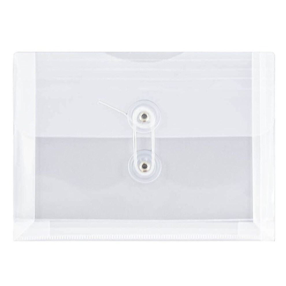 Photos - File Folder / Lever Arch File Clairefontaine JAM PAPER Plastic Envelopes with Button & String Tie Closure - Index Size - 5 1/2 x 7 1/2 - Clear - 12/Pack 920B1cl
