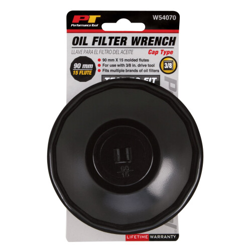 Performance Tool W54070 Cap Filter Wrench  90mm 15 Flutes 1