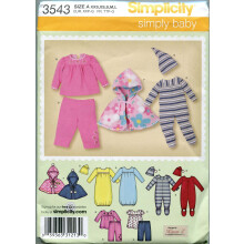 Simplicity-Muster 3543 Baby-Strickausstattung und Capelet, Gre A (XXS XS Sm Med Lg)