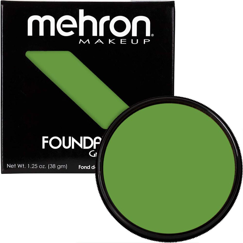 Mehron Makeup Foundation Greasepaint | Stage  Face Paint  Body Paint  Halloween Makeup 1.25 oz 38 g GREEN
