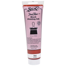 Sax True Flow Water Soluble Block Printing Ink  5 Ounce Tube  Red  461945