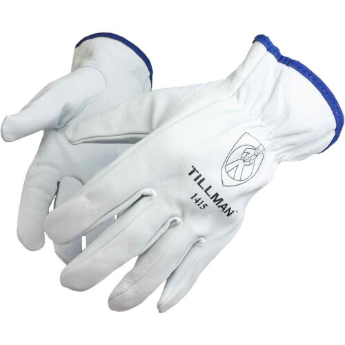 Tillman 1415 Unlined Top Grain Goatskin Drivers Gloves  Medium  White