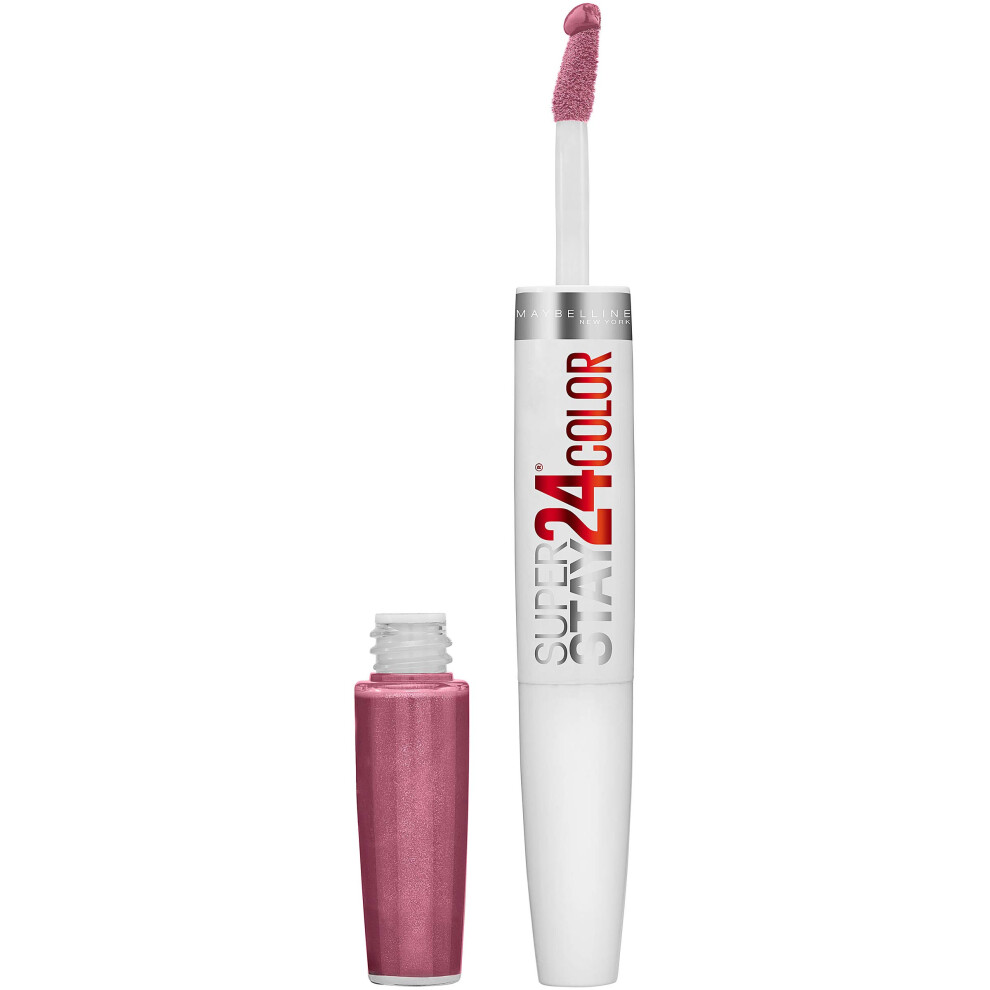 Maybelline Super Stay 24  2-Step Liquid Lipstick Makeup  Long Lasting Highly Pigmented Color with Moisturizing Balm  Perpetual Plum  Purple  1 Count