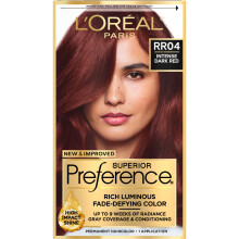 L'Oreal Paris Superior Pr?ference Fade-Defying + Shine Permanent Hair Color RR-04 Intense m?rker?d pakke med 1 h?rfarve