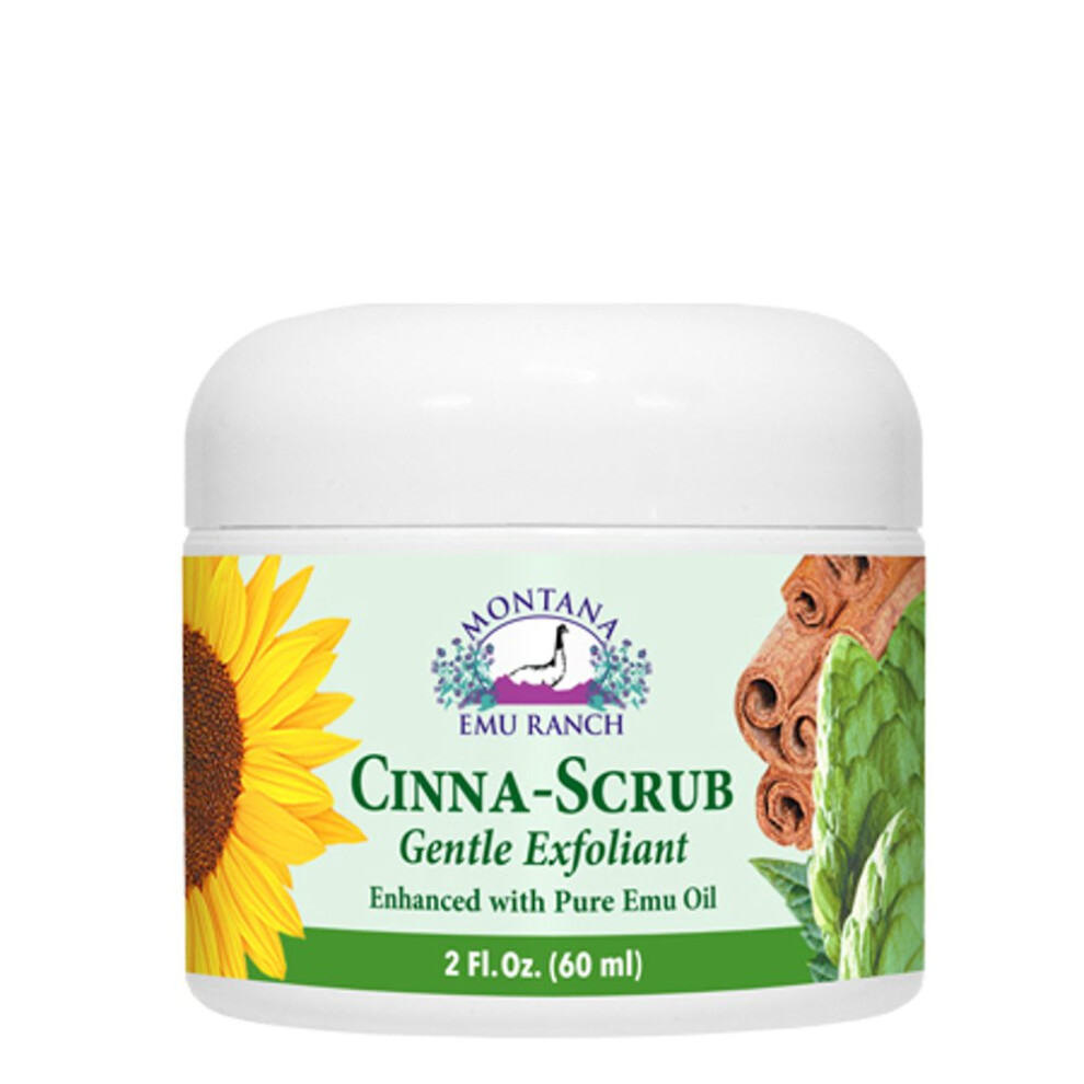 Montana Emu Ranch - Cr   me exfoliante douce Cinna-Scrub - 2 onces - Fabriqu   e avec de l'huile d'   meu pure