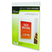 Nudell 38011Z Clear Plastic Sign Holder Wall Mount 8 1/2 x 11